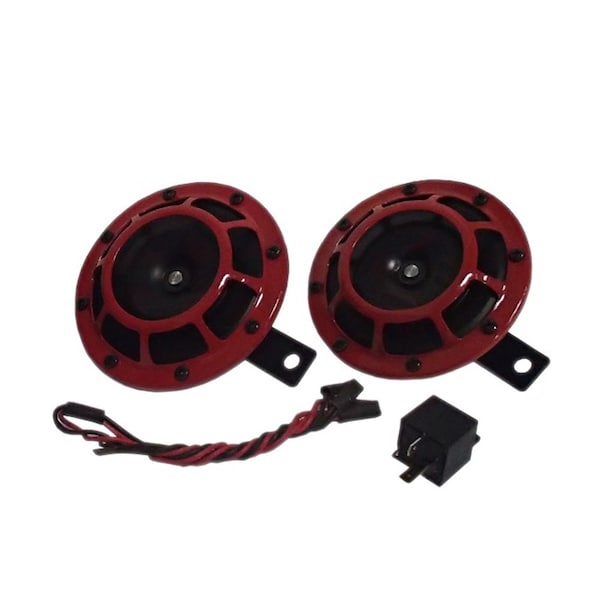 Aftermarket HELLA 003399801 Supertone Universal 12V High Tone/Low Tone Twin Horn Kit Red ELL70-0074 - main